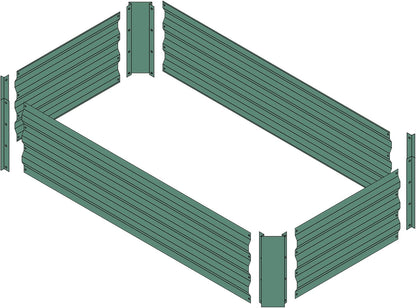 4x2x1ft Metal Raised Garden Bed Kit，Galvanized Garden Bed Box for Vegetables, Flowers, Herbs, and