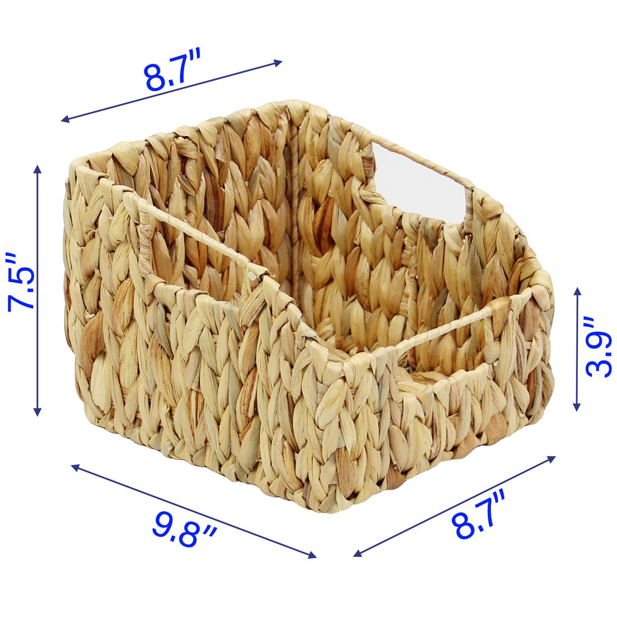Casaphoria Square Irregular Hyacinth Storage Baskets Natural Hand Woven Water Hyacinth Basket