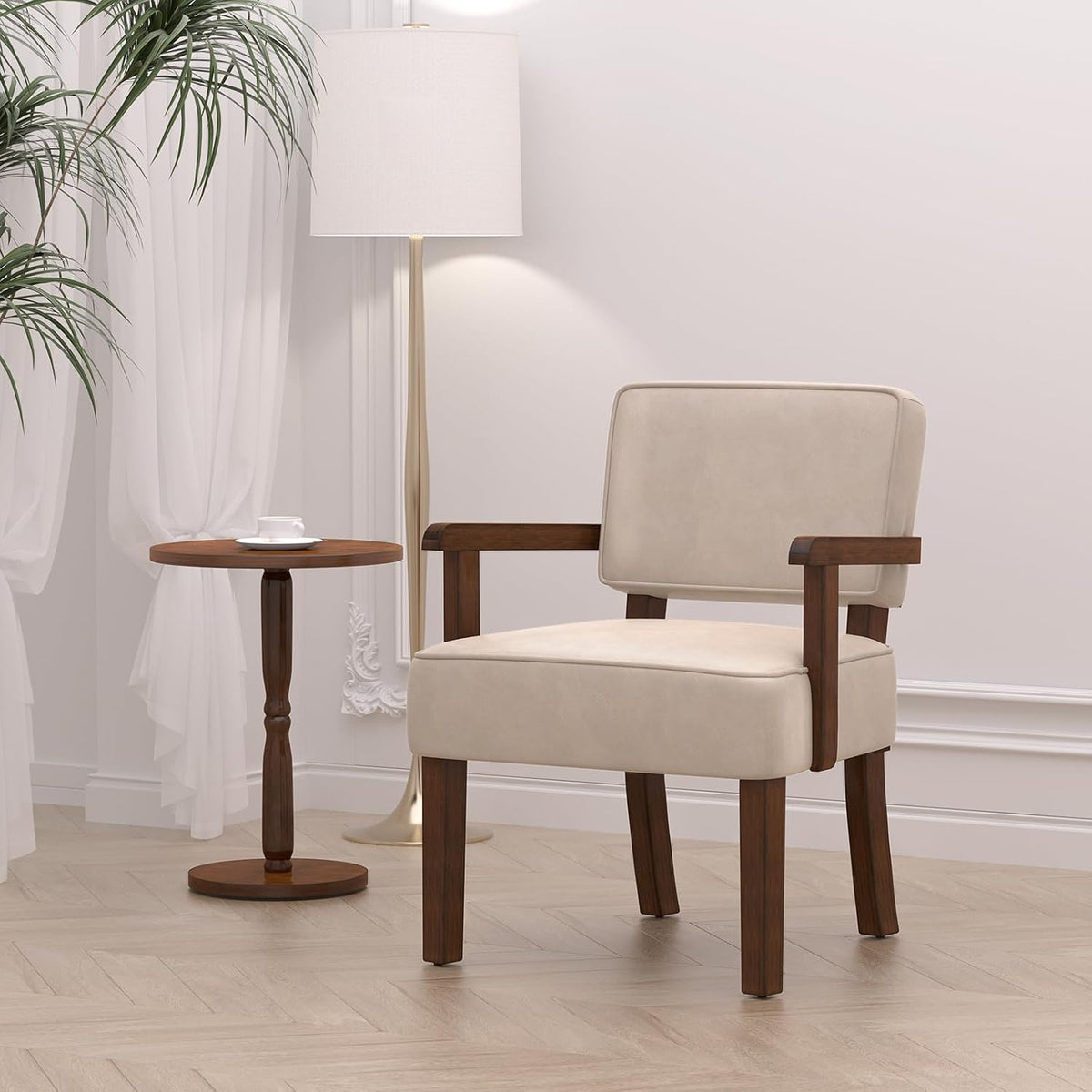Accent Chair, PU Leather Chair for Living Room Oversized Armchair with Soft Seat and Armrests for