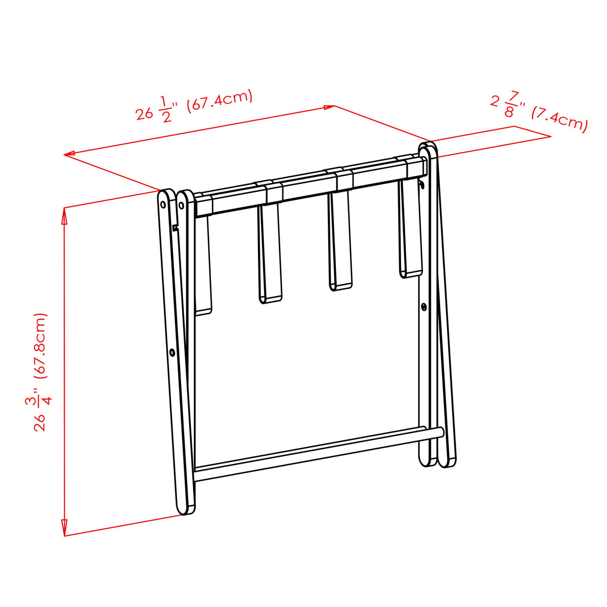 Winsome 92535 Dora Wood Foldable Luggage Rack With Removable Fabric Basket, Espresso
