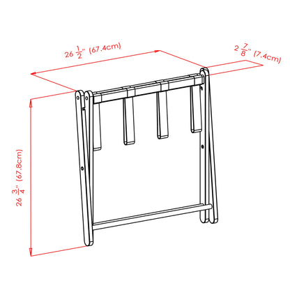 Winsome 92535 Dora Wood Foldable Luggage Rack With Removable Fabric Basket, Espresso