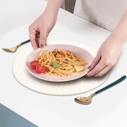 Round Placemats Set of 6, Cotton Rope Woven Table Mats, Hot Pads for Kitchen, Non Slip Heat