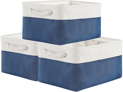 TheWarmHome Storage Basket for Organizing - Medium 3 Pack 14x10x7 inch Fabric Storage Cubes for