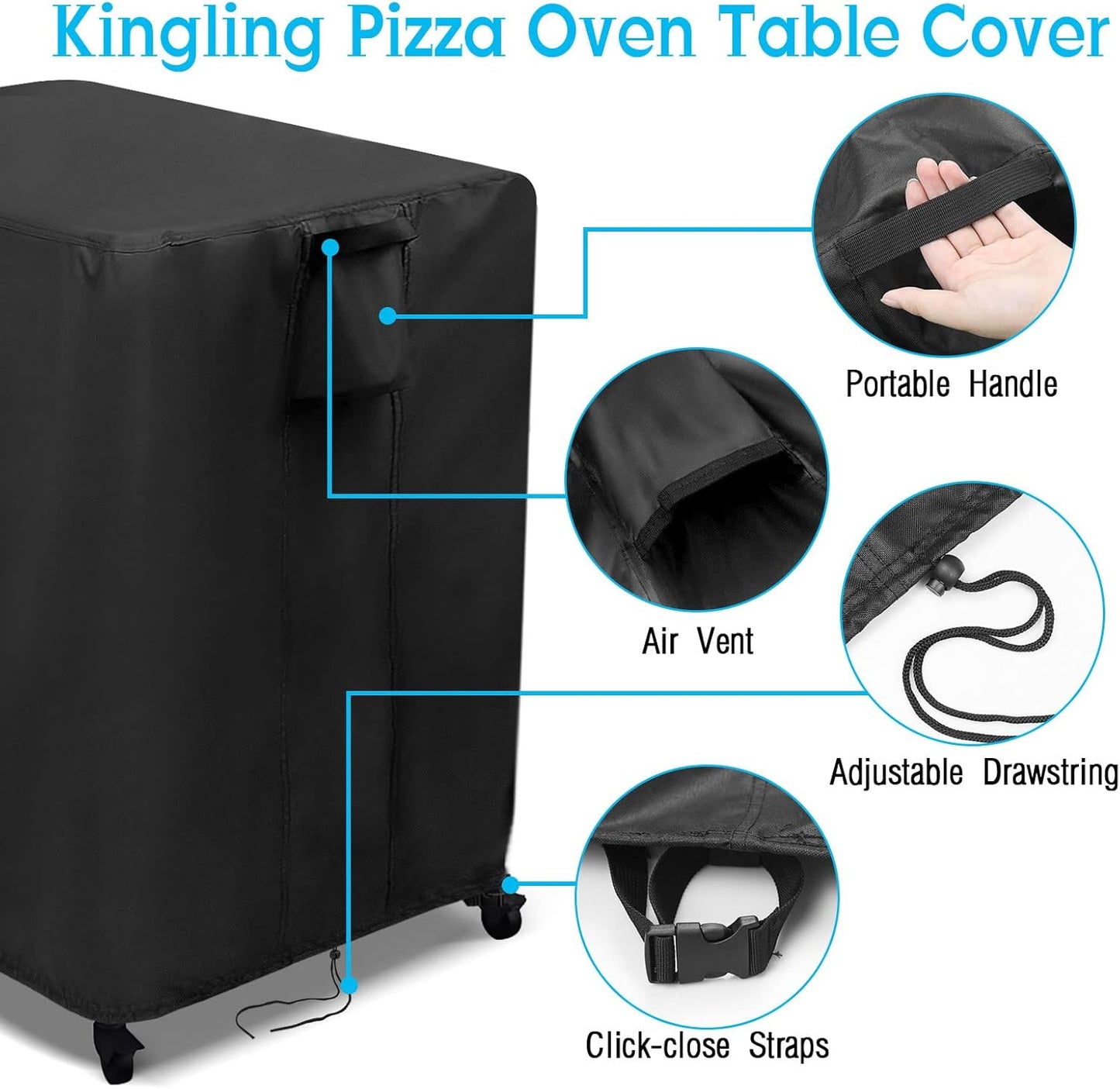 Kingling Outdoor Pizza Oven Table Cover for Ooni Large Table, Waterproof Outdoor Grill Prep Table