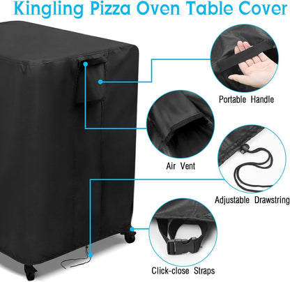 Kingling Outdoor Pizza Oven Table Cover for Ooni Large Table, Waterproof Outdoor Grill Prep Table