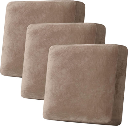 H.VERSAILTEX Velvet Stretch Couch Cushion Cover Plush Cushion Slipcover for Chair Loveseat Sofa