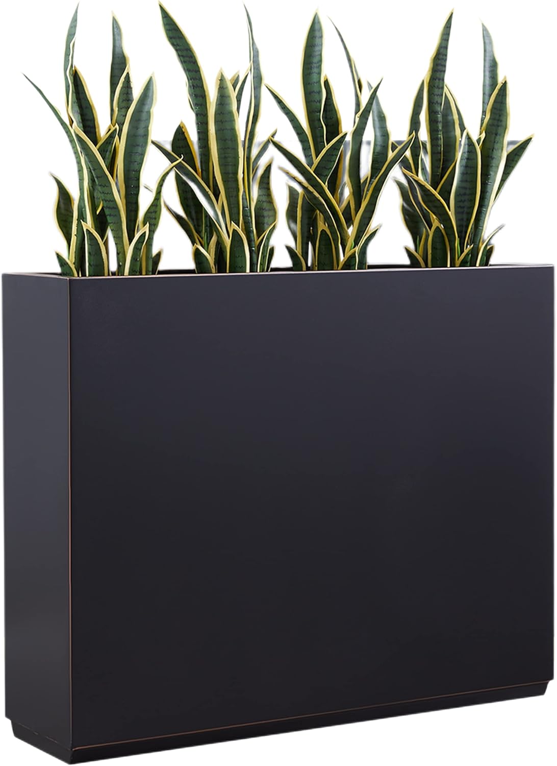 Metallic Heavy Planter for Outdoor Plants, 38Lx10Wx30H Inches Tall and Long Metal Divider Planter