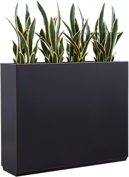 Metallic Heavy Planter for Outdoor Plants, 38Lx10Wx30H Inches Tall and Long Metal Divider Planter