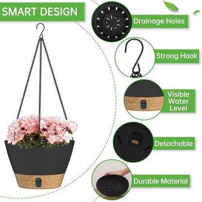 ZMTECH 8 Inch Hanging Planters for Indoor Plants, Hanging Baskets for Plants Outdoor with Visible