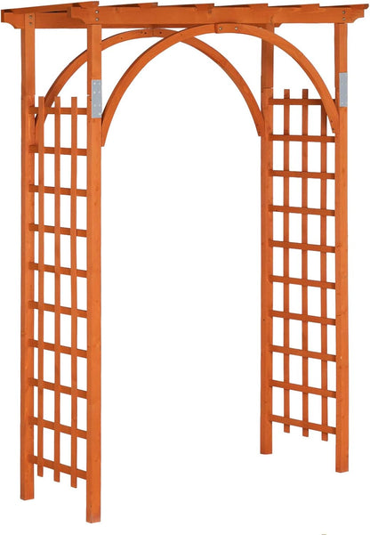 VINGLI 85in Wooden Arbor, Wedding Arch for Ceremony, Wood Trellis for Plant Climbing, Christmas