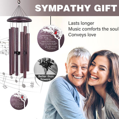 ASTARIN 36" Large Deep Tone Personalized Name Sympathy Wind Chimes, Cardinal Memorial Wind Chime