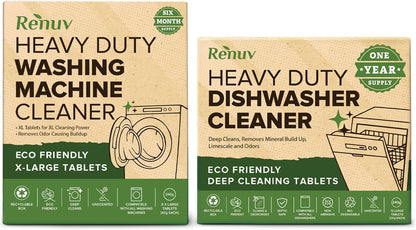 Dishwasher Cleaner + Washing Machine Cleaner Bundle - Heavy Duty Appliance Deep Cleaning, Descaling