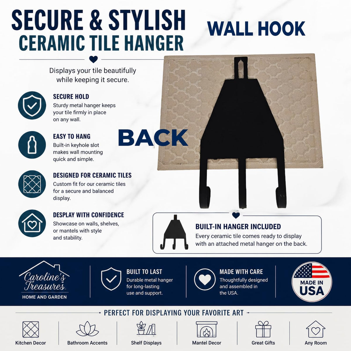 Caroline's Treasures 7417TH68 Great Pyrenees at the Beach Leash or Key Holder, Wall Hooks, Key