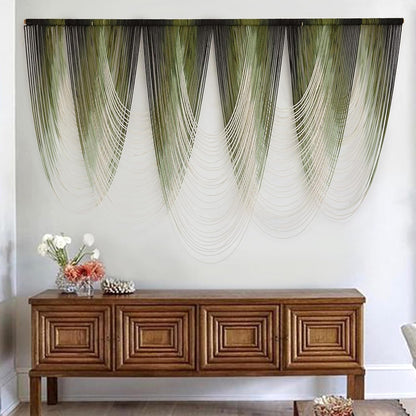 Macrame Wall Hanging Dip-Dyed Large Macrame Wall Decor Yarn Tapestry 57" W x 41" L For Headboard