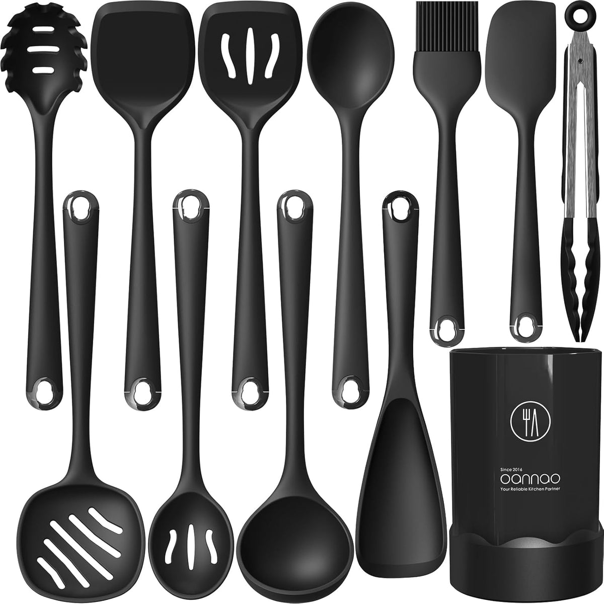 Thickened Silicone Kitchen Utensils Set, 600°F Heat Resistant Silicone Cooking Utensils, Spatula