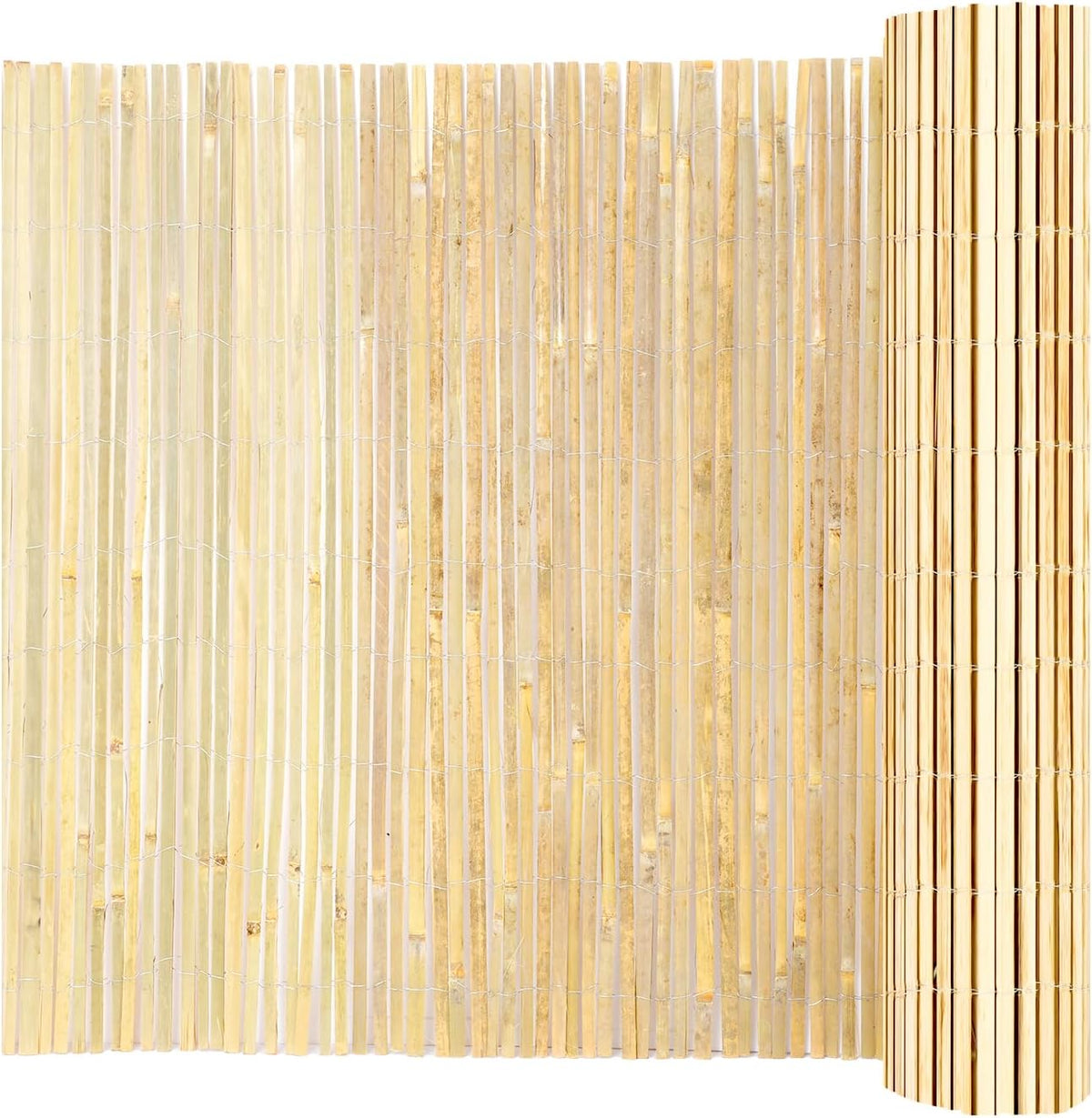 VEVOR Natural Bamboo Fence Privacy Screen, Eco-Friendly Decorative Bamboo Slat Fence, 6 ft H x 13