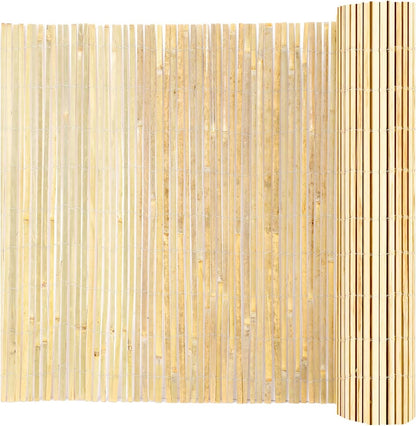 VEVOR Natural Bamboo Fence Privacy Screen, Eco-Friendly Decorative Bamboo Slat Fence, 6 ft H x 13