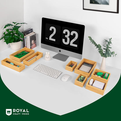 ROYAL CRAFT WOOD Bamboo Jewelry Organizer Box & Chests Set - Versatile Storage Solution for Makeup