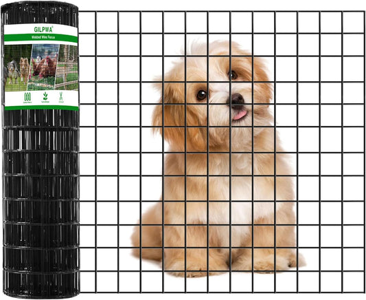 Wire Fence, 24 in(H) X 25 ft(L) PVC Coated Welded Wire Fencing 2" X 2" 16GA Garden Border Vinyl
