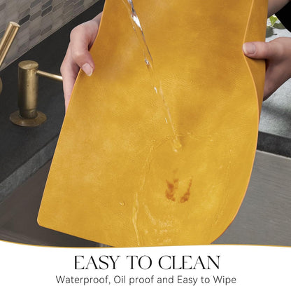 MOSAYT Vinyl Placemats Set of 4-12 X 17 Inch - Faux Leather 100% Waterproof Oil-Proof Wipeable PU