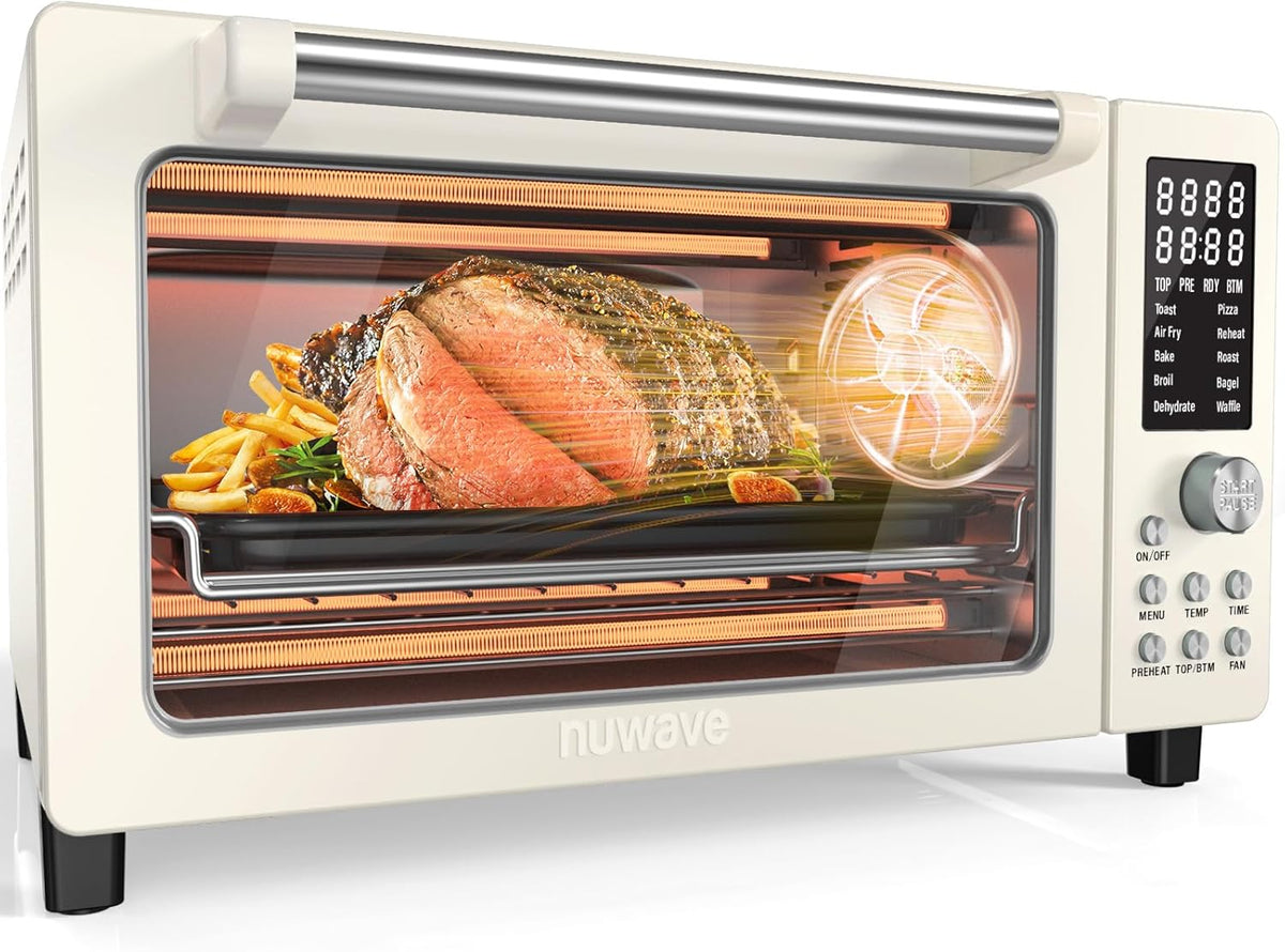 Nuwave Bravo Pro Smart Air Fryer Toaster Oven Combo, Airfryer Convection Oven Countertop, 10-in-1