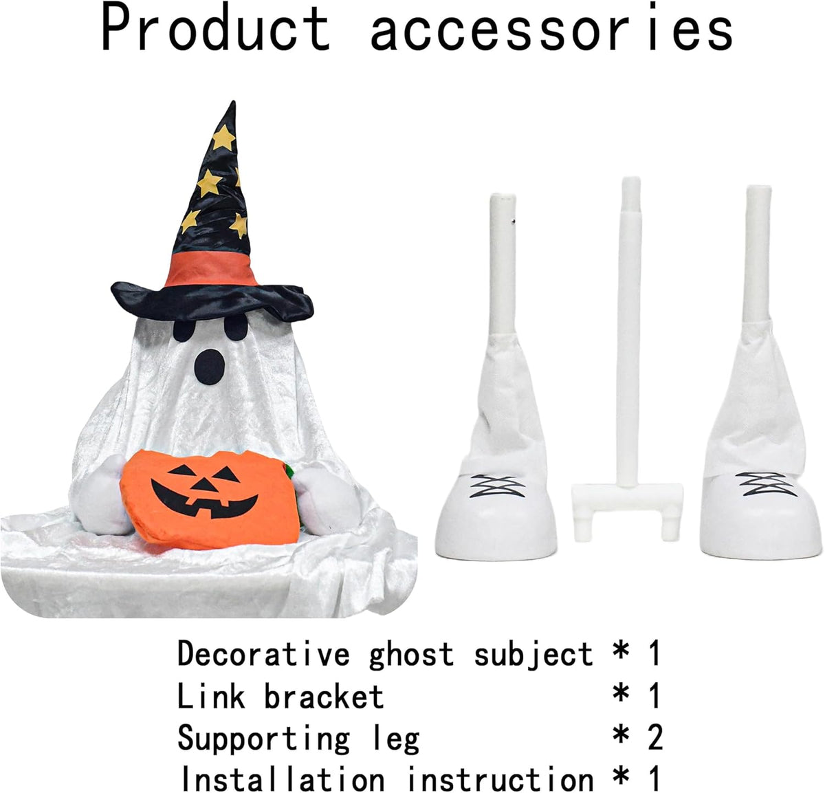 32" Front Porch Light up Halloween Pumpkin Figure Décor, Kit Standing Trick or Treat Indoor and