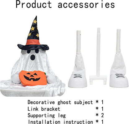 32" Front Porch Light up Halloween Pumpkin Figure Décor, Kit Standing Trick or Treat Indoor and