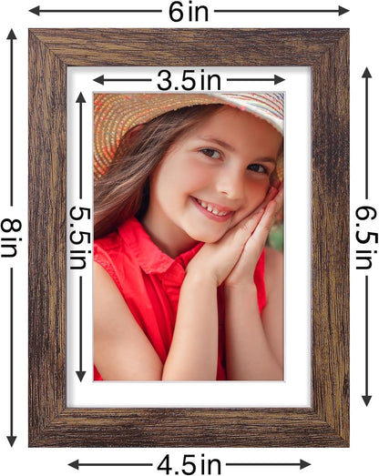 Vittanly 5x7 Picture Frames Set of 9, Shatter Resistant Plexiglass, Display 4x6 Pictures with Mat