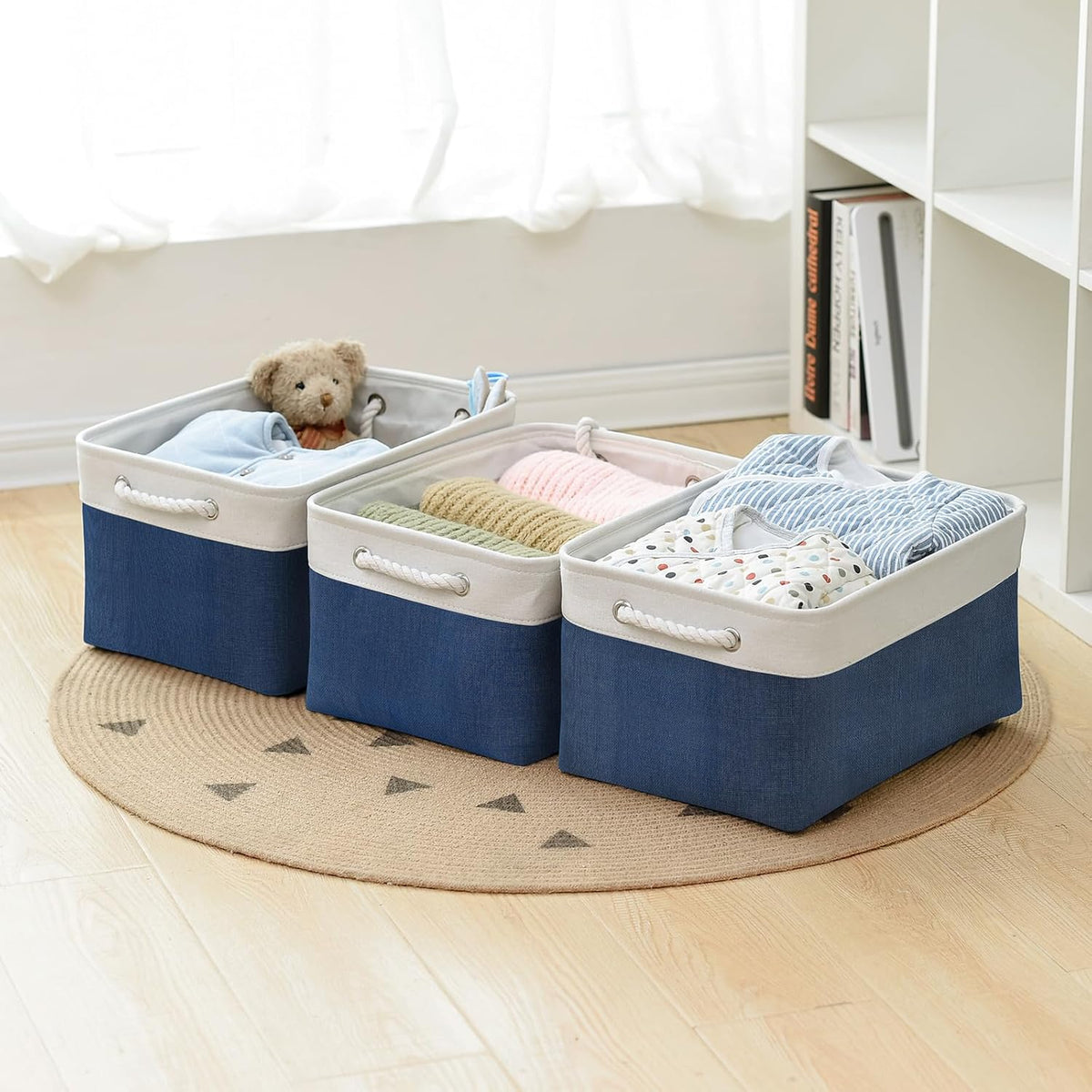 Storage Bins - Large Baskets for Storage Cubes with Handles Organization and Storage Baskets Gifts