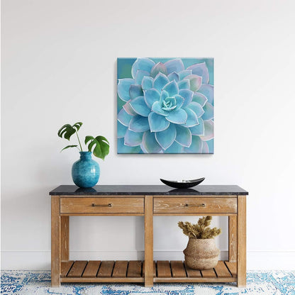 Wall Decor for Bedroom Canvas Artwork Blue-Green Succulents Prints Pictures Wall Art for Living