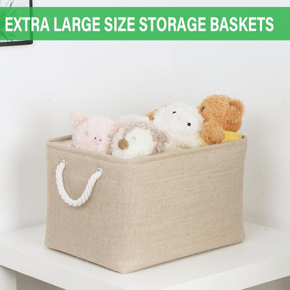 Bidtakay Large Storage Baskets for Shelves 3 Pack Fabric Storage Bins for Organizing Linen