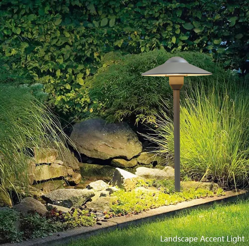Arrownine Cast Aluminum Low Voltage Outdoor Pathway Light Walkway Landscape Path Lights Included