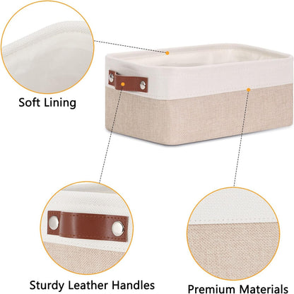 DULLEMELO Small Storage Bins, Storage Baskets for Organizing, Collapsible Rectangular Fabric