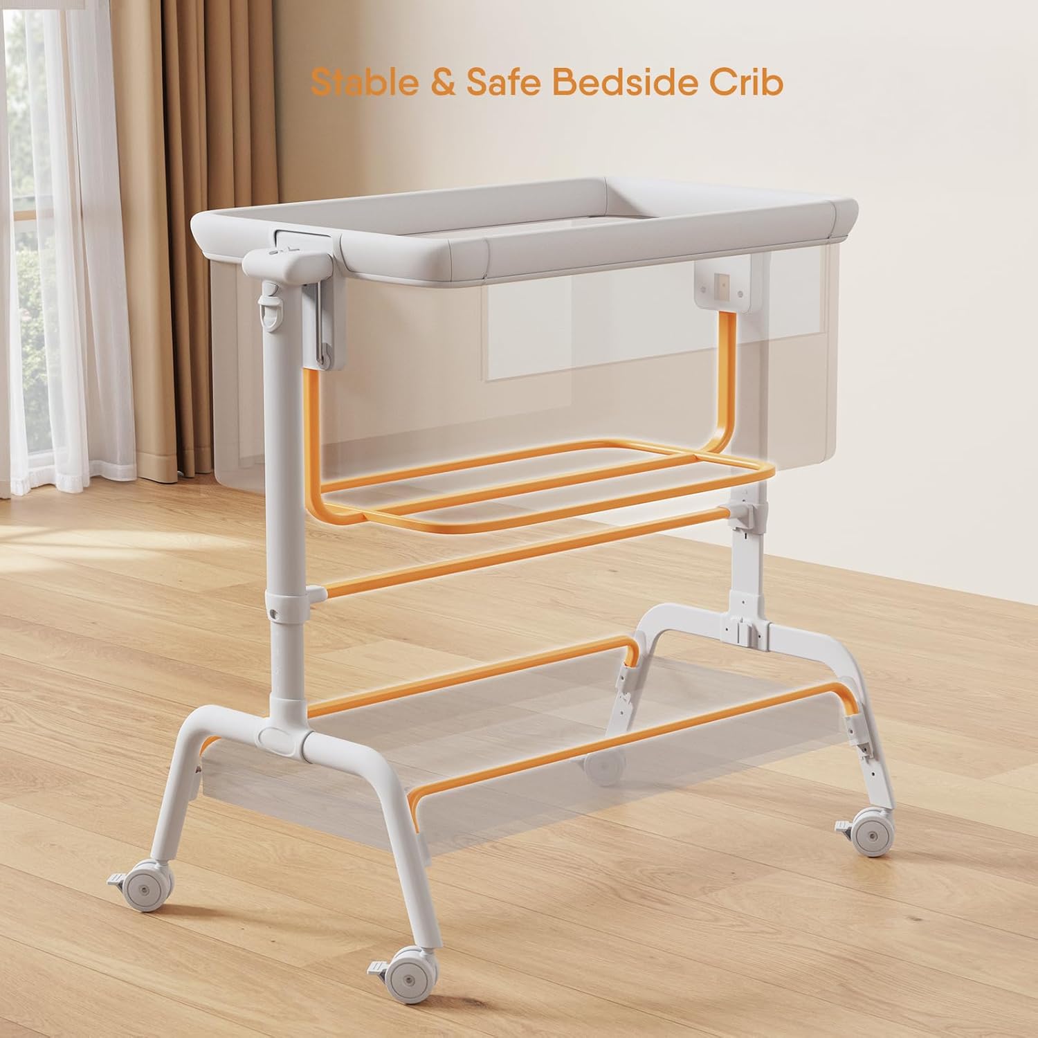 3-in-1 Baby Bassinet, Rocking Bassinet, Bedside Bassinet for Baby, Stable and Secure Bassinet