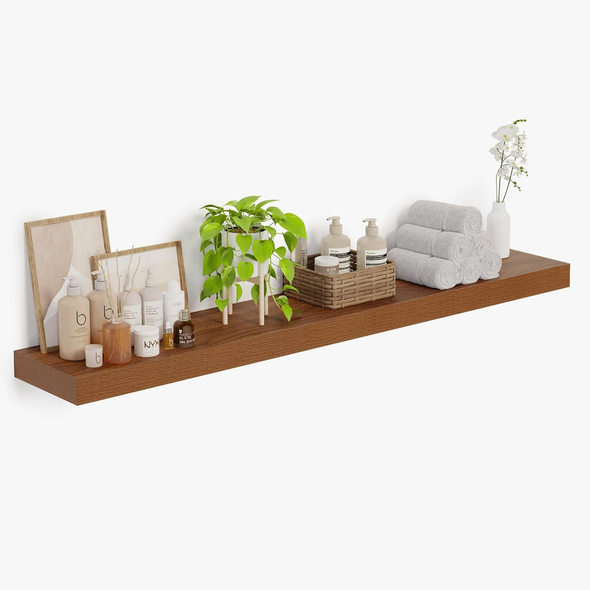 Heimlove 12 Inch Deep Floating Shelves, 72 x 12 inches Long Wall Shelf, Large Extra Display Shelf &