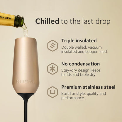 Huski Champagne Flute | NEW | Award-winning Design with Detachable Stem | Premium Stainless Steel