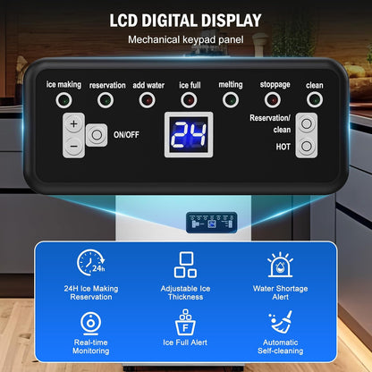 Commercial Ice Maker Machine 120 LBS/24H, 40 Ice Trays Freestanding & Undercounter Ice Machine