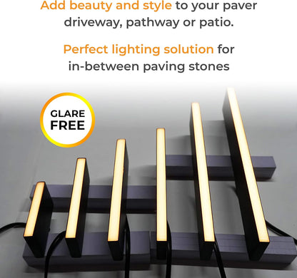 LUMENGY Paver Light Slim 0.5x6 Inch Glare-Free Steel Brick Lighting for Pavers, Walls, Driveway &