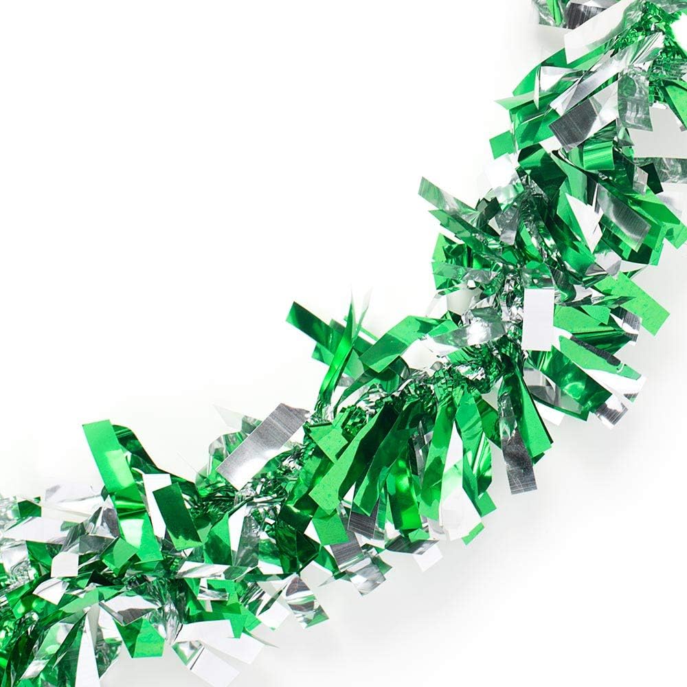 Anderson's Green & Silver Sparkle Glitter Metallic Tinsel Twist for Trailer Or Golf Cart, 4 inches