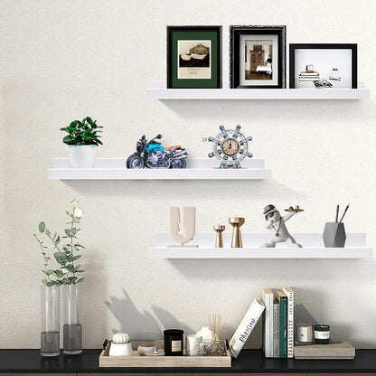 AZSKY White Kids Bookshelf Floating Shelves Wall Mounted 24 Inches Long Nursery Wooden Book Shelves