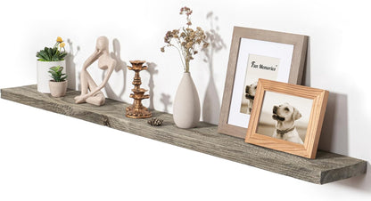 Fun Memories Floating Shelves for Wall Dec, 55"x8" Rustic Reclaimed Wood Shelves, Heavy-Duty Wall