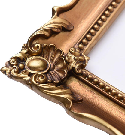 Vintage 8x10 Picture Frame with Embossed Flower, Ornate Gold Frame for 8x10 or 5x7 Photos with