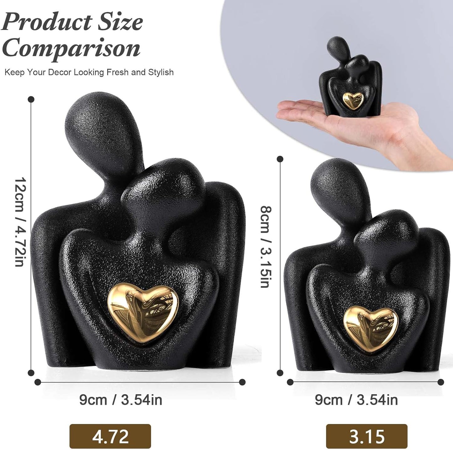 XMGZQ Mini Couple Statue Tv Stand Decor Items for Living Room Home Decor,Bedroom Decor for Couples