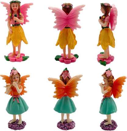 Fairies Set of 10 Pcs Miniature Garden Figurines - Outdoor Decor Art for Fall Winter, Outdoor
