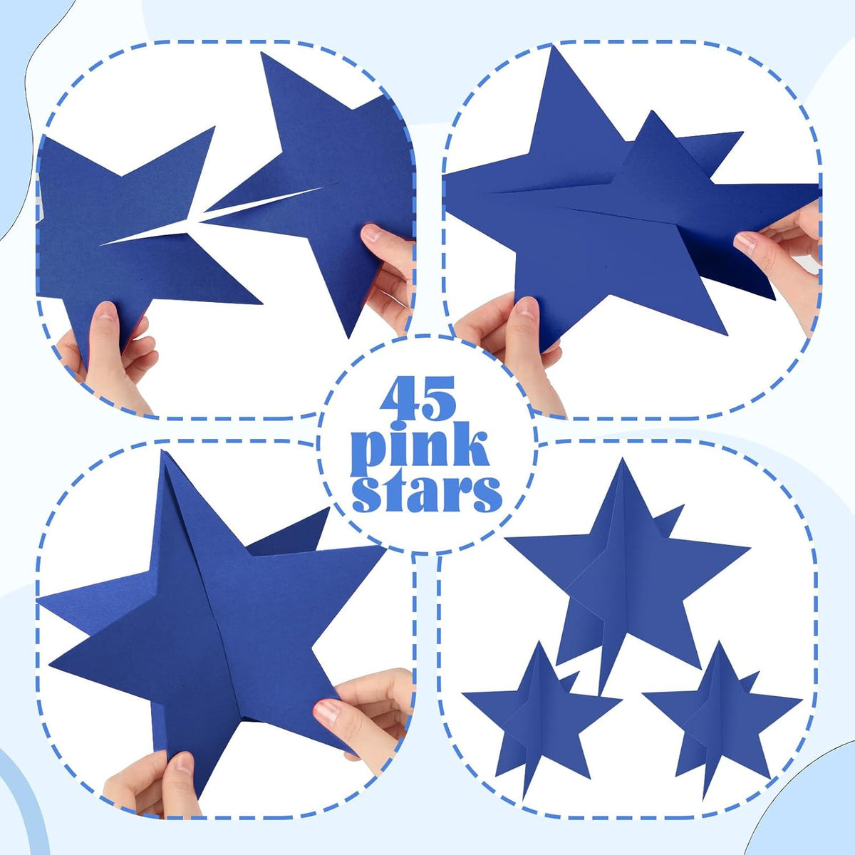 45 Pcs 3D Star Centerpieces Movie Night Decorations for Table in 3 Sizes Hanging Supplies for Red