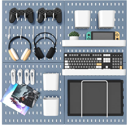 Pegboard Combination Kit, 25.2" x 25.2" Wall Mounted Storage Set with 4 Pegboards & 20 Accessories
