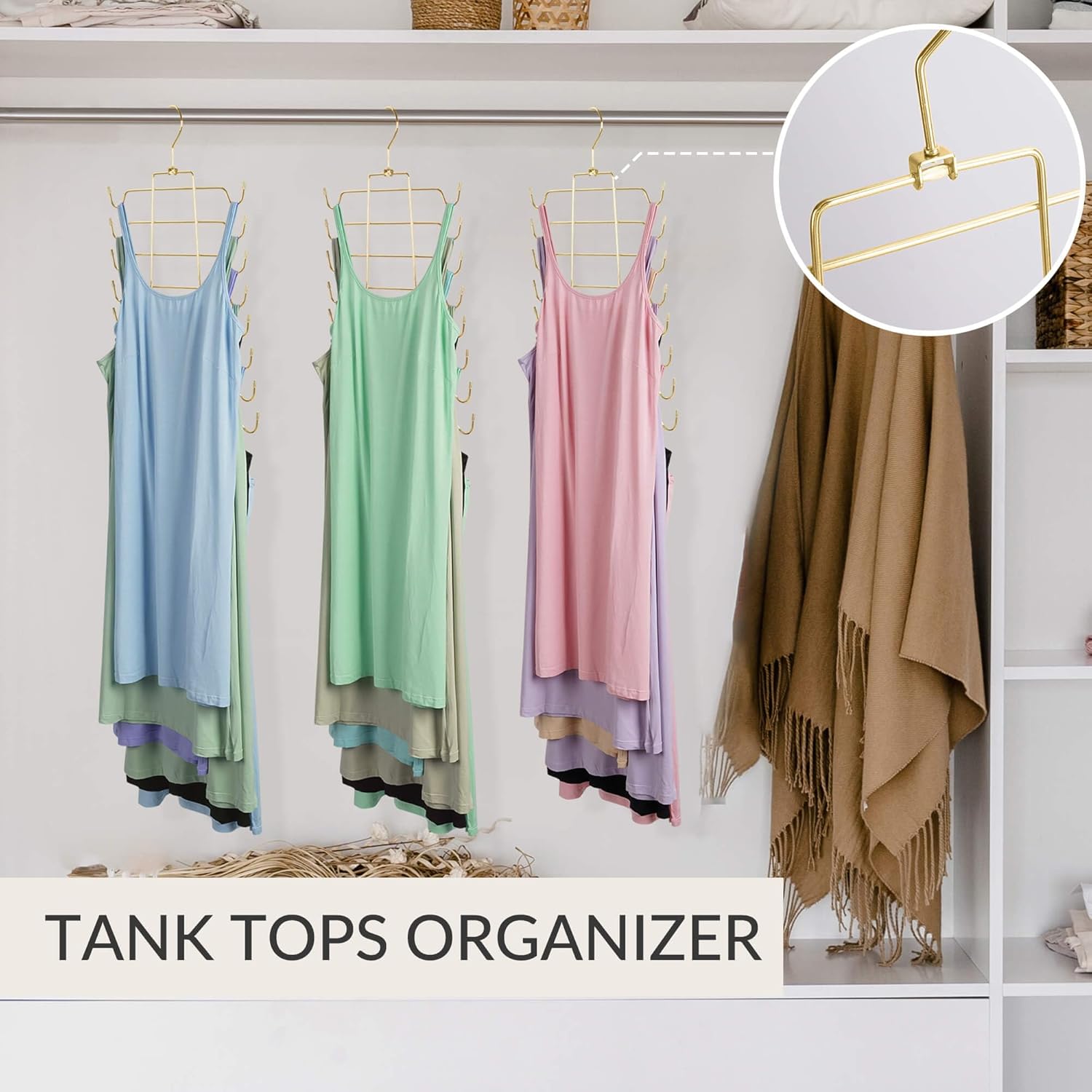 ZEDODIER 4 Pack Space Saving Bra Hangers, Non-Slip Tank Top Hanger, Closet Organizers and Storage