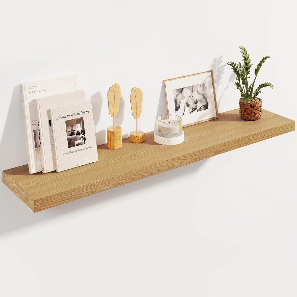 Fun Memories Floating Shelves, 8 Inch Deep Floating Shelves, Rustic Wood Fireplace Mantel 48 in