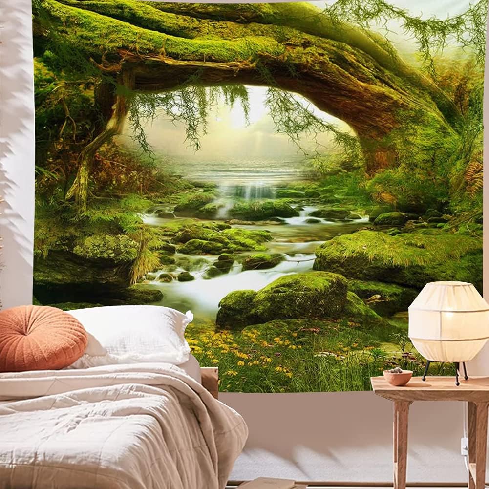 Llamazing Forest Landscape Natural Tapestry - Home Decor for Living Room Bedroom - Magic Curtain