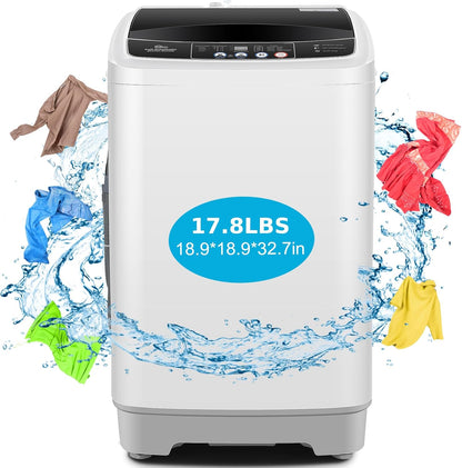 Nictemaw Portable Washing Machine 17.8Lbs Capacity Portable Washer with Drain Pump 2.4Cu.ft